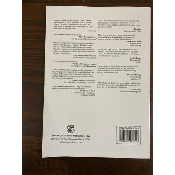 Artes Latinae Level 2, Unit Test Booklet Latin Educational LS14 - Picture 2 of 4